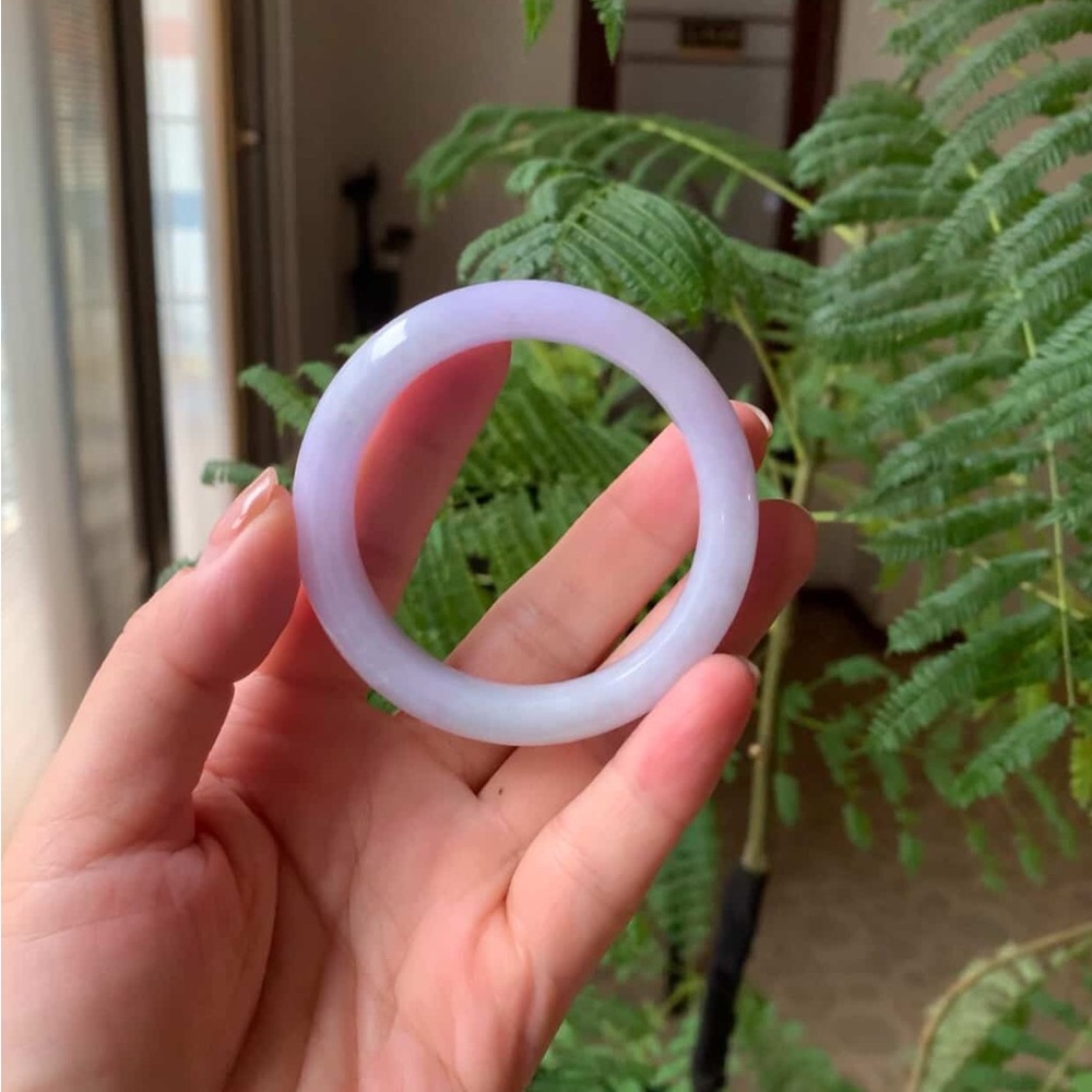 Natural Lavender Jade Bangle Bracelet